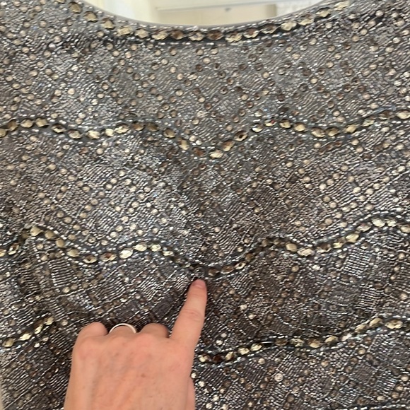 Elegant Sherri Hill Homecoming Winter Formal Prom dress, silver, size 10 - Picture 6 of 10